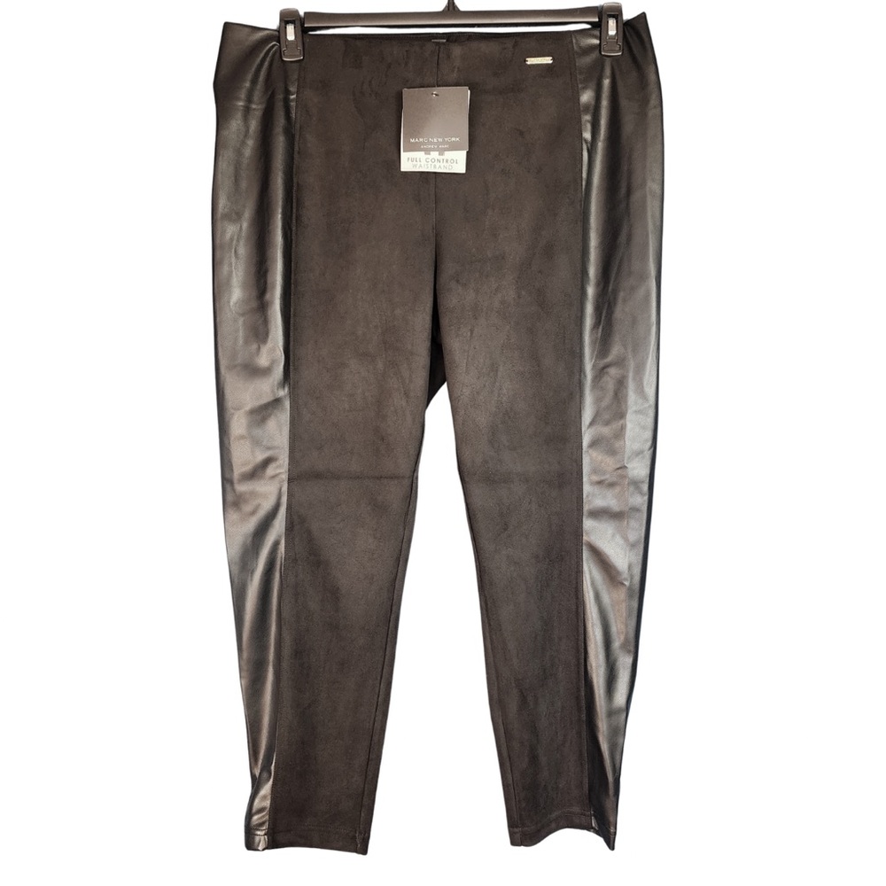 NEW… Marc New York Black Pleather and Suede Leggings. Full control waistband.